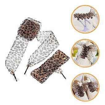 1 Pair Cute Ribbon Shoelaces For Girls Wide Flat Shoelaces For Sneakers Decorative Animal Print Shoelaces For Women Leopard Lace