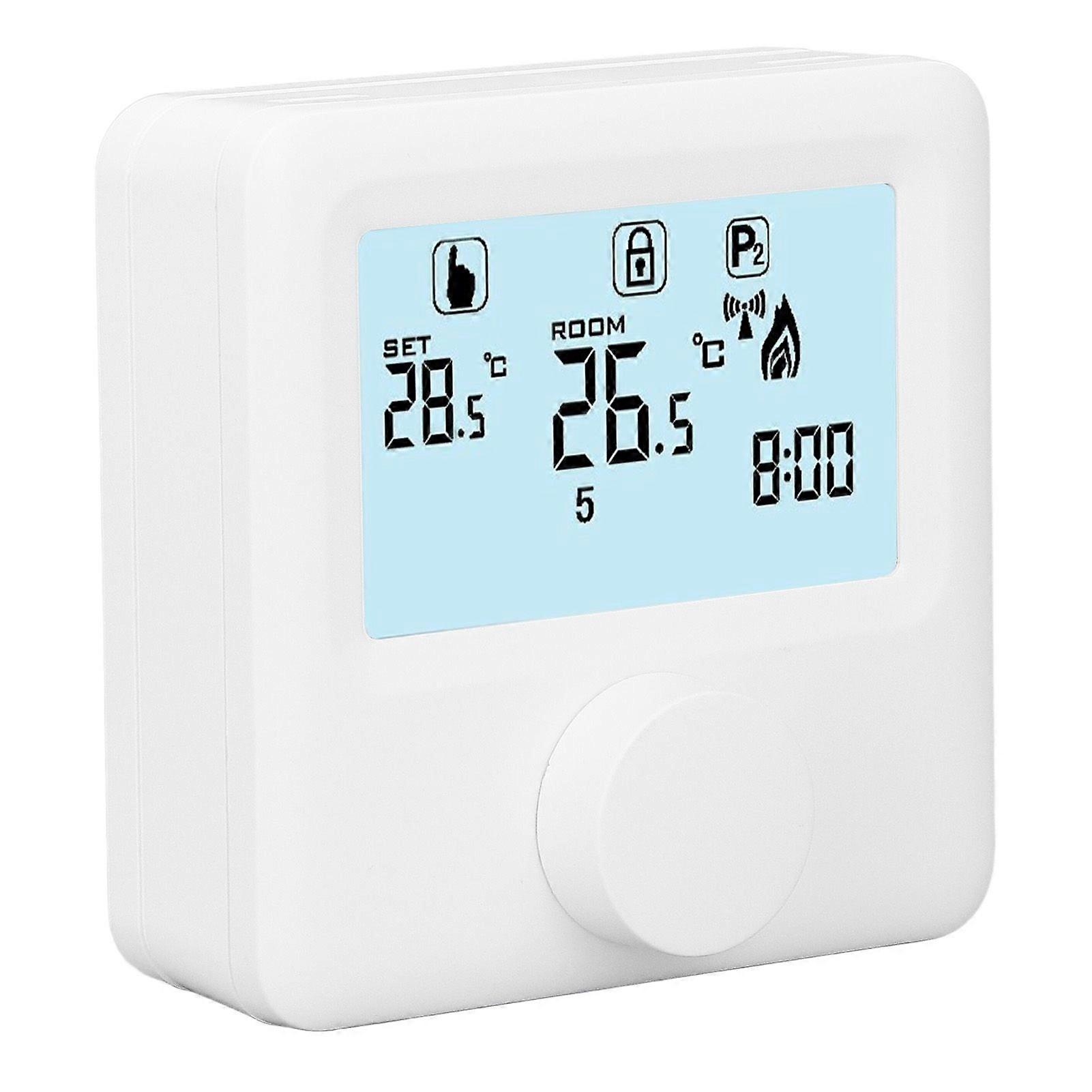Digital Temperature Controller LCD Display Programmable Thermostat for Boiler White 30?230VDC