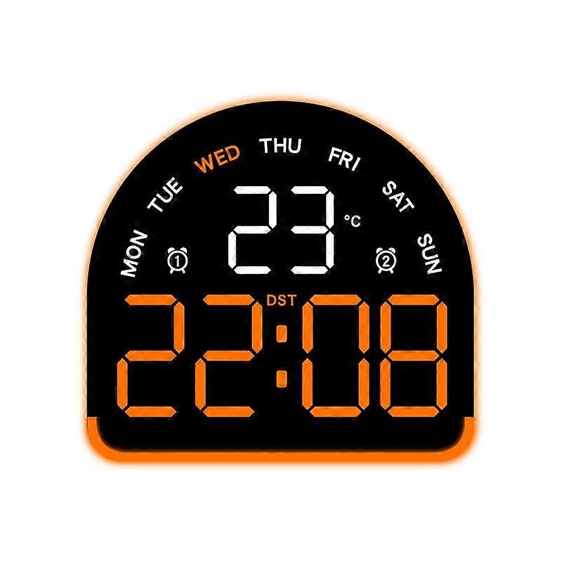 LED Ambient Light Clock Black Shell Orange Light