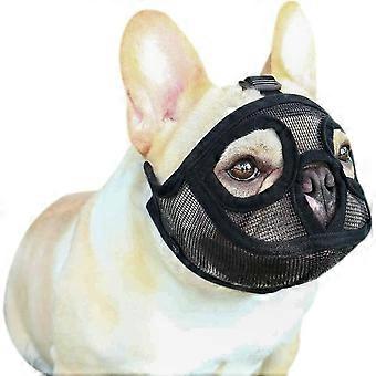 Mesh Hondenmuilkorf Korte Snuit Hondenmuilkorf Verstelbare Franse Bulldog Muilkorf Anti-bijtenXS/Kauwen/Blaffen Mondhoes voor Engelse Bulldog Pekinees Mopshond