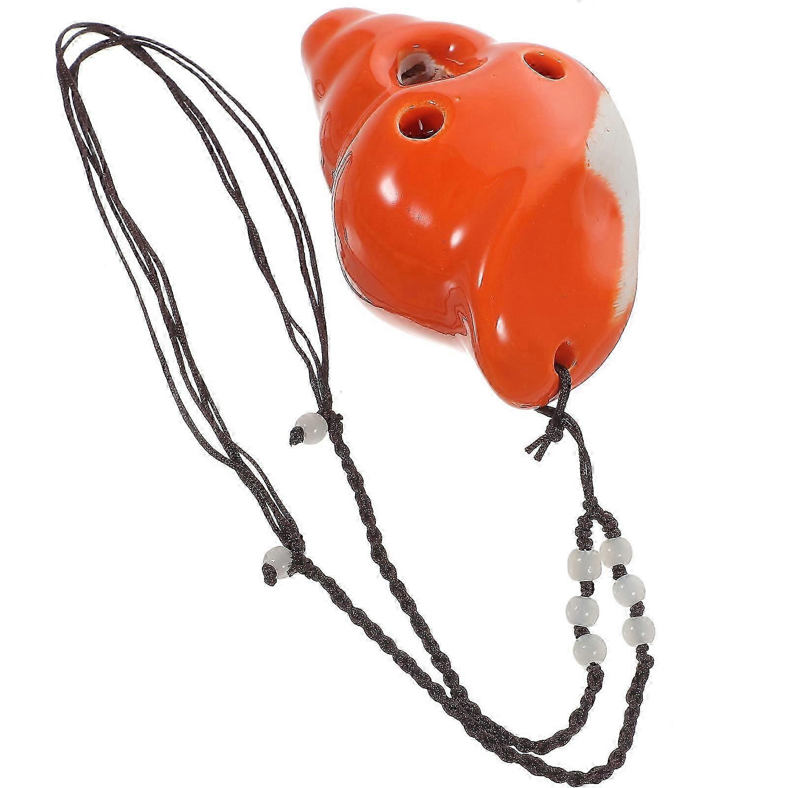 6-Hole Ceramic Ocarina for Beginners Practice - Orange