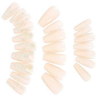 24 Pieces Box-packed Bridal Nail Decals Manicure Decorative Sticker Fake Nails Sticker