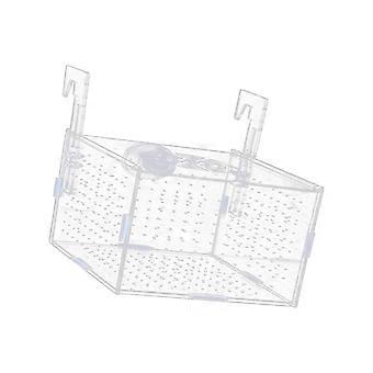 Akvariumisoleringslåda Transparent akvarietillbehör för aggressiva fiskungar, räkor 15x10x10cm och krok