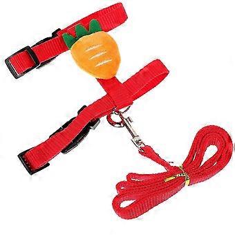 Adjustable Polyester Small Pet Rabbit Harness and Leash Set, 2 Packs, L Size for 8-13.5kg Small Animals