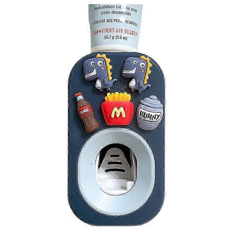 Automatic toothpaste squeezer, cartoon automatic toothpaste holder, bathroom cabinet (greedy little dinosaur)