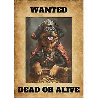 Wanted Rottweiler Pirate Jigsaw Puzzle - Funny Gift for Dog Lovers as Adventure and Fantasy Theme Decor Puzzles SQZ574
