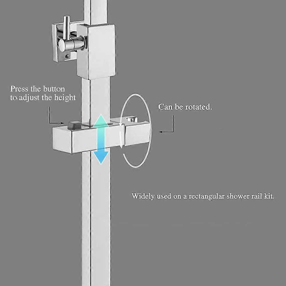 Bathroom Adjustable Rectangular Shower Head Sliding Bracket (suitable for tube diameter 30*18mm)
