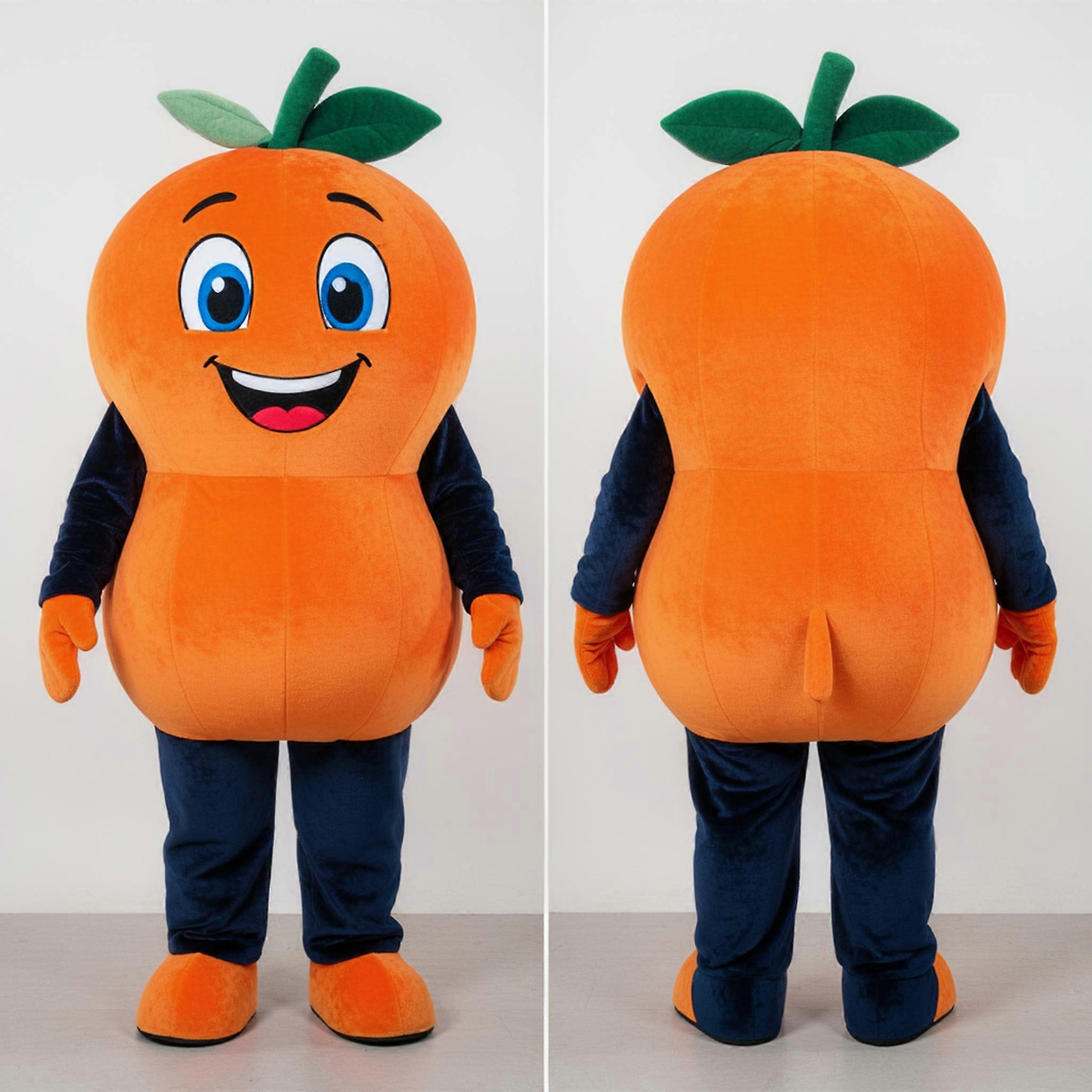 MASTICOT Vibrant Navy & Orange Cartoon Orange Mascot