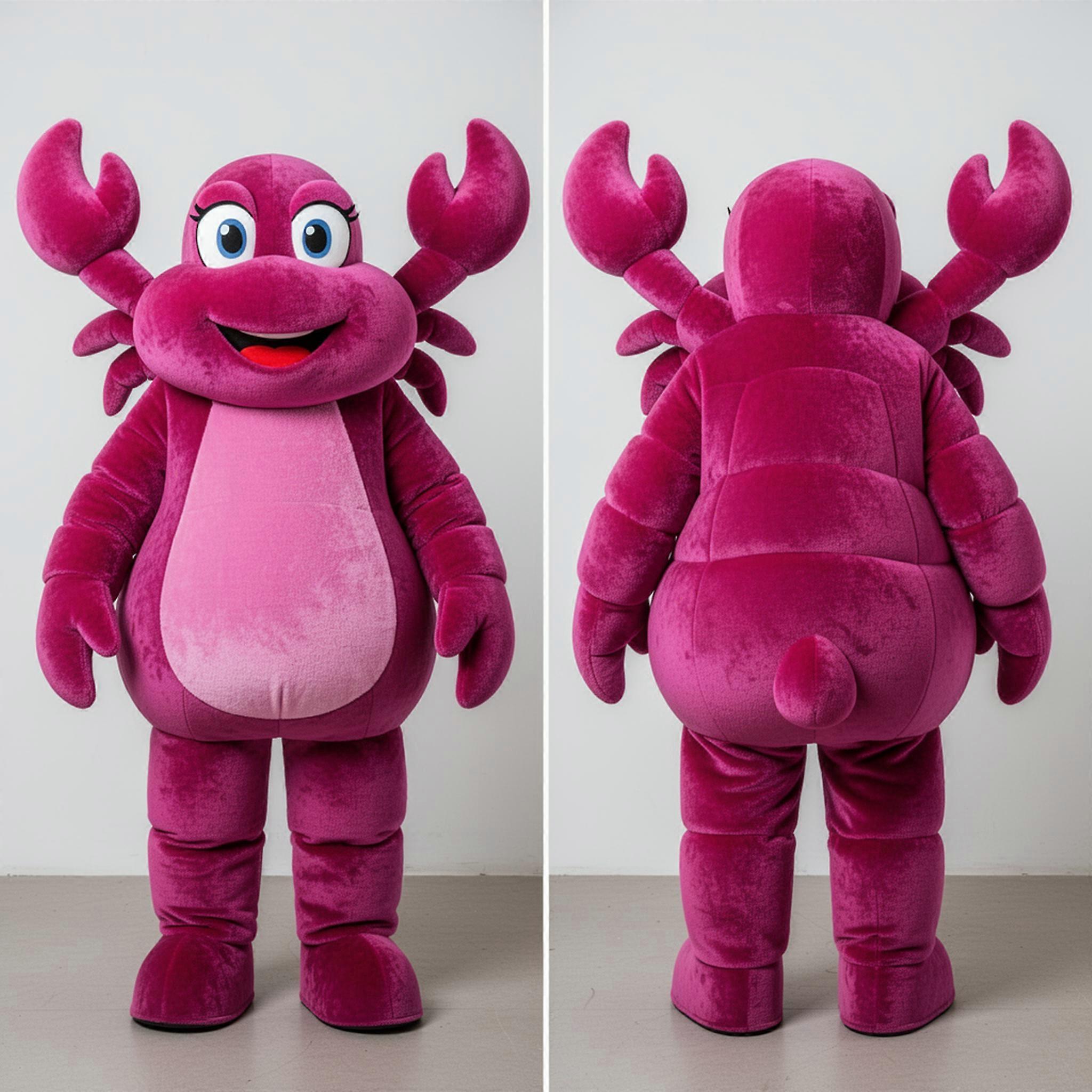 MASTICOT Magenta Smiling Crab Cakes Mascot