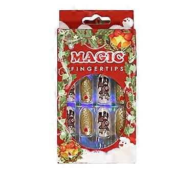 24pcs Christmas False Nails Christmas Press On Nails False Nail Tips Reindeer