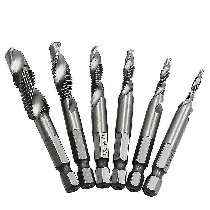 6 PCS / Set HSS Multi-Function Integrated Composite Tap Hole Tapping Chamfering 6 PCS / Set Hole Tapping Chamfering