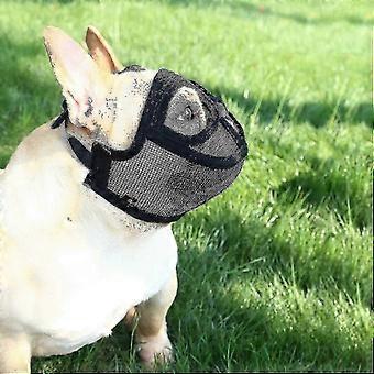 R8 Dog Muzzle for Bulldogs, Pugs, Short Snout Dogs, Adjustable Mesh Bite Proof Muzzle