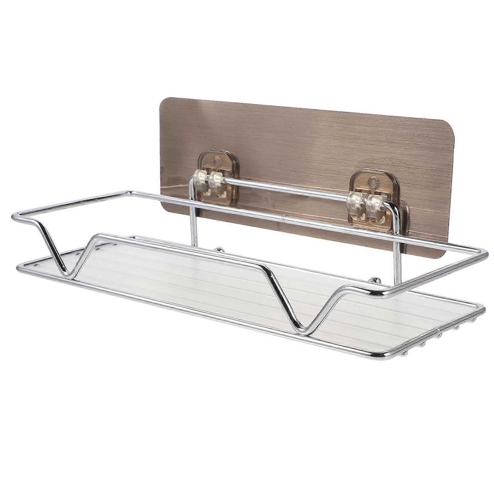 Silver Wall-Mounted Storage Rack for Bathroom Gel Bottle