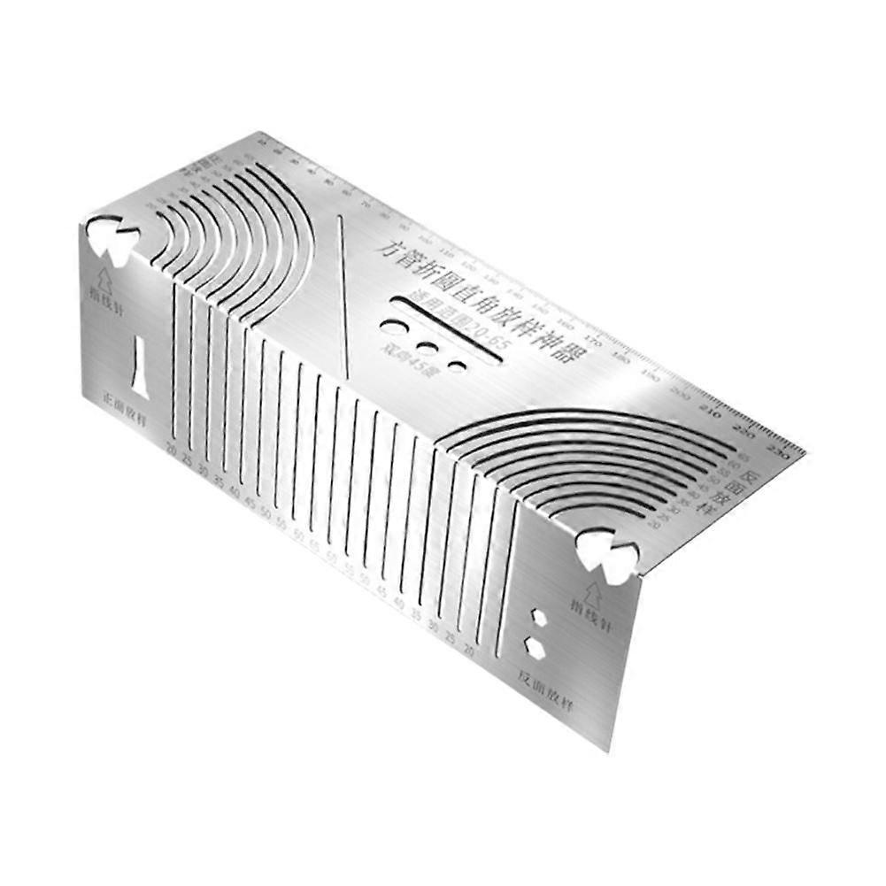 Metalworking Scribing Ruler with Angle Guide for Square Pipe Welding Layout