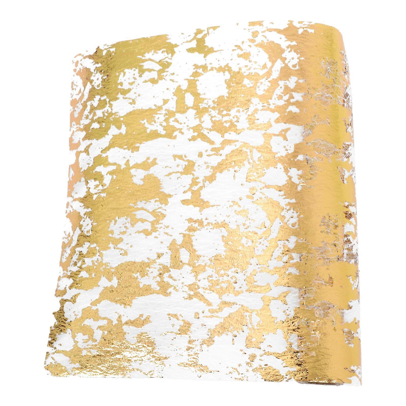 Gold Polyester Table Runner for Decoration 1 Roll Metallic Mesh