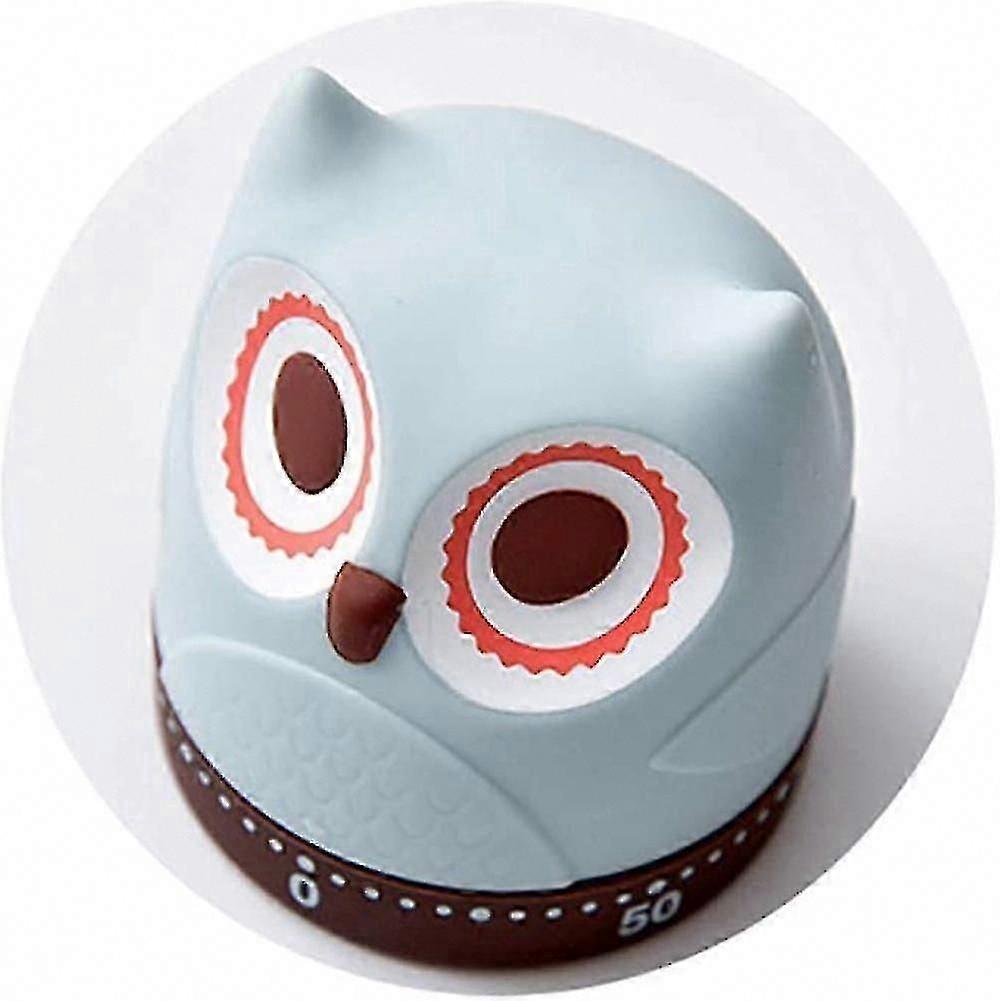 Mechanical Kitchen Timer compatible with Cooking, Study & Daily Use - Owl Design (Blue)