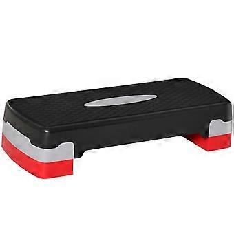 Aerobic stepper, 2-level height adjustable, 68 x 28 x 15 cm, black+grey+red