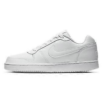 Nike EBERNON Lage Skateboard Schoenen van Echt Leer, Comfortabele Bedekking, Slipbestendig, Laag Model, Dames, Puur Wit AQ1779-100