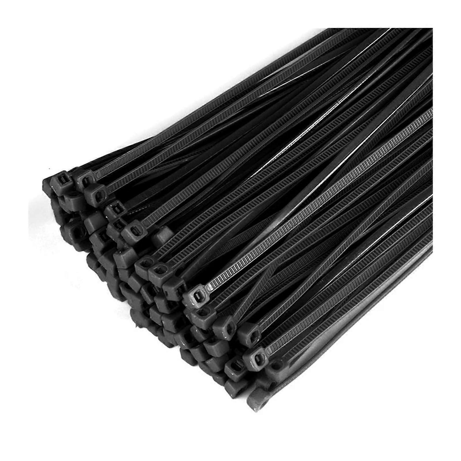 Black Nylon Cable Ties 100 Pack Self Locking Zip Ties for Neat Cable Management Assorted Sizes Durable