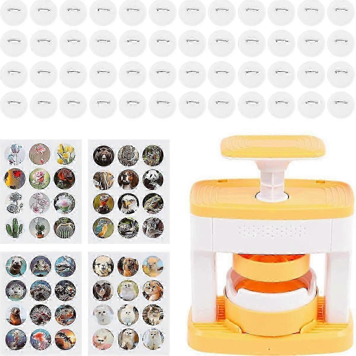 Solid Pin Maker Badge Maker Machine CreativePress Badge Punch Kit Easy to Use compatible with Children
