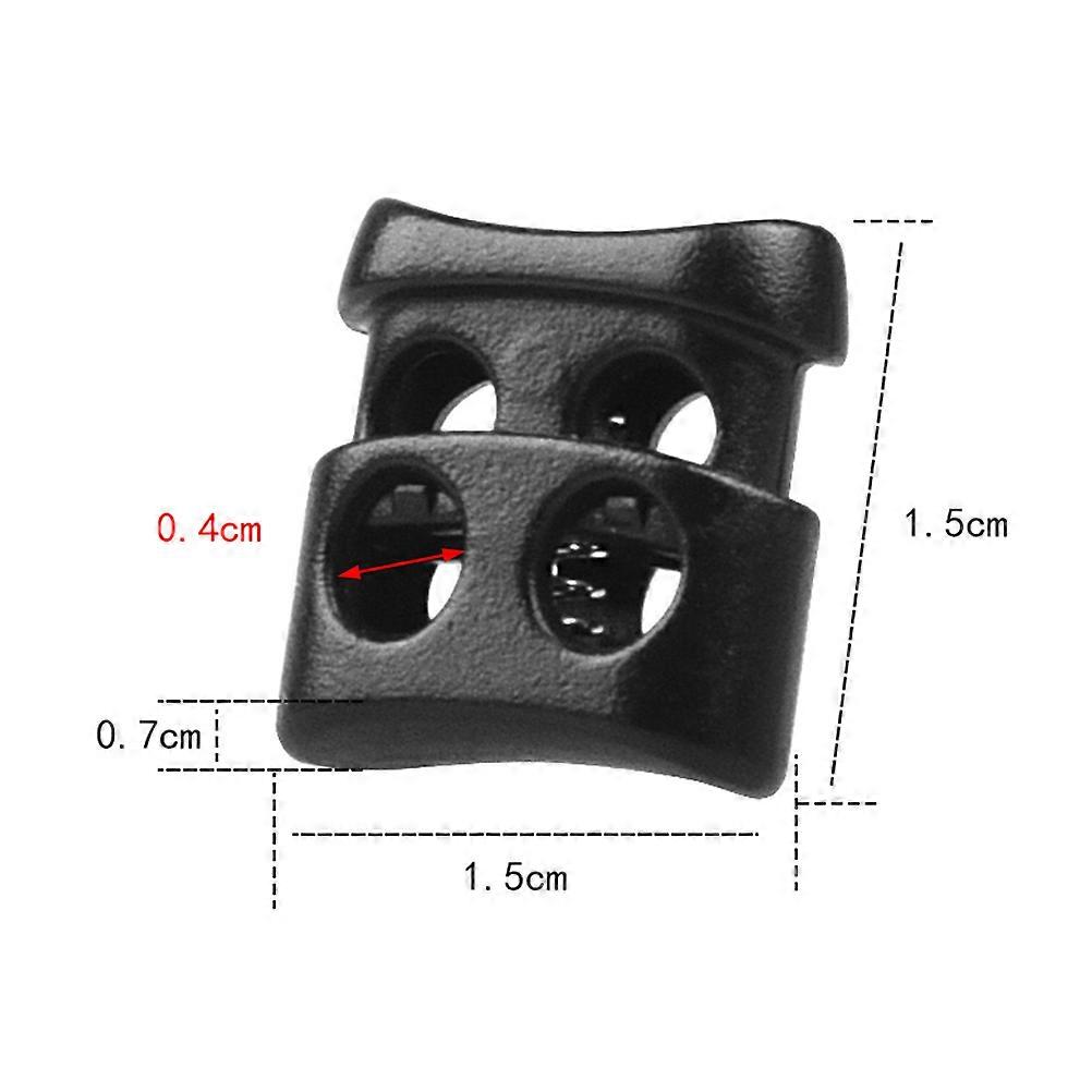 Universal Cord Locks with Double Holes for Rope Fixing 5Sets Plastic