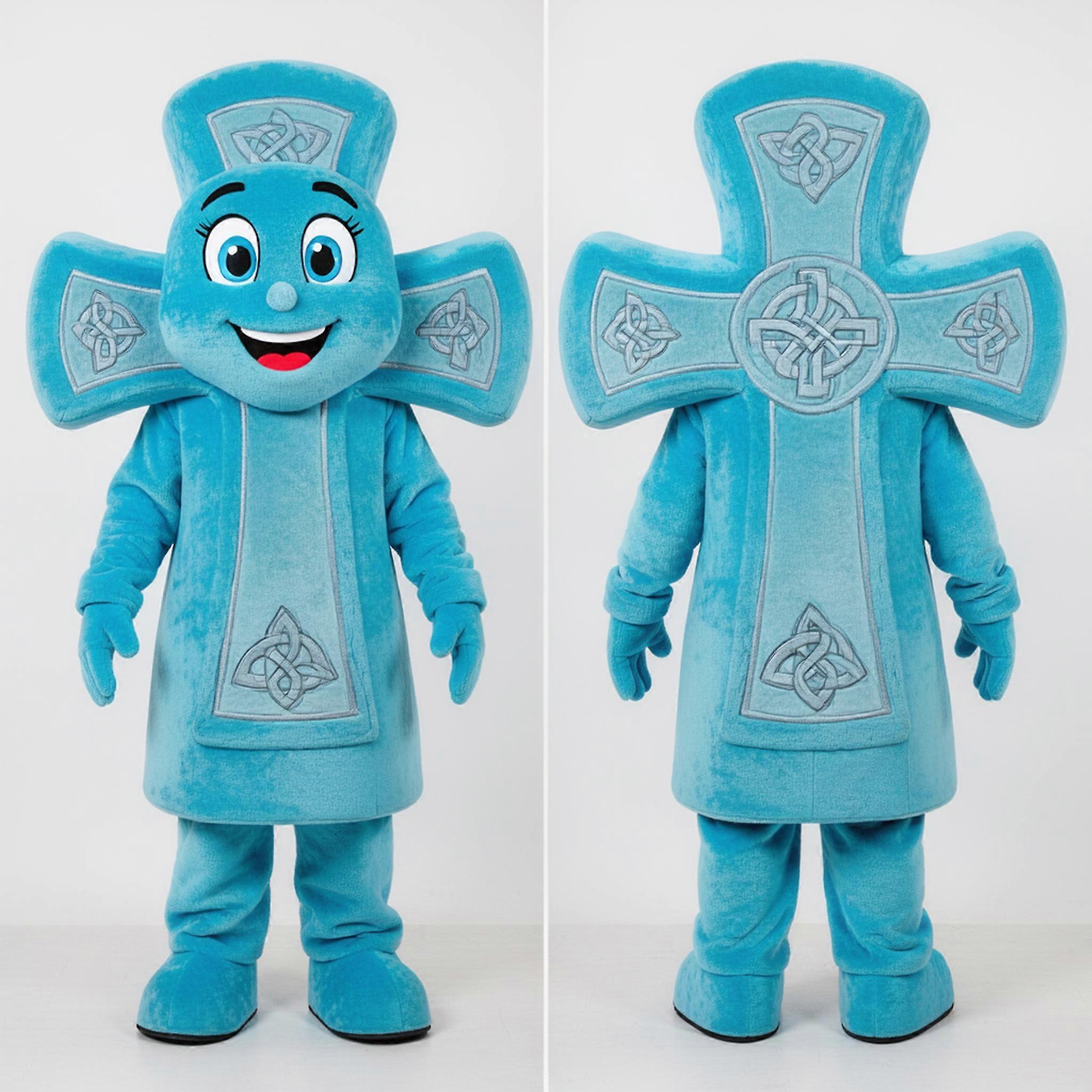 MASTICOT Cyan Rounded Celtic Cross Mascot