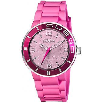 R.watx&colors custo fuchsia watch for Women Analog Quartz with Rubber Bracelet REWA1606