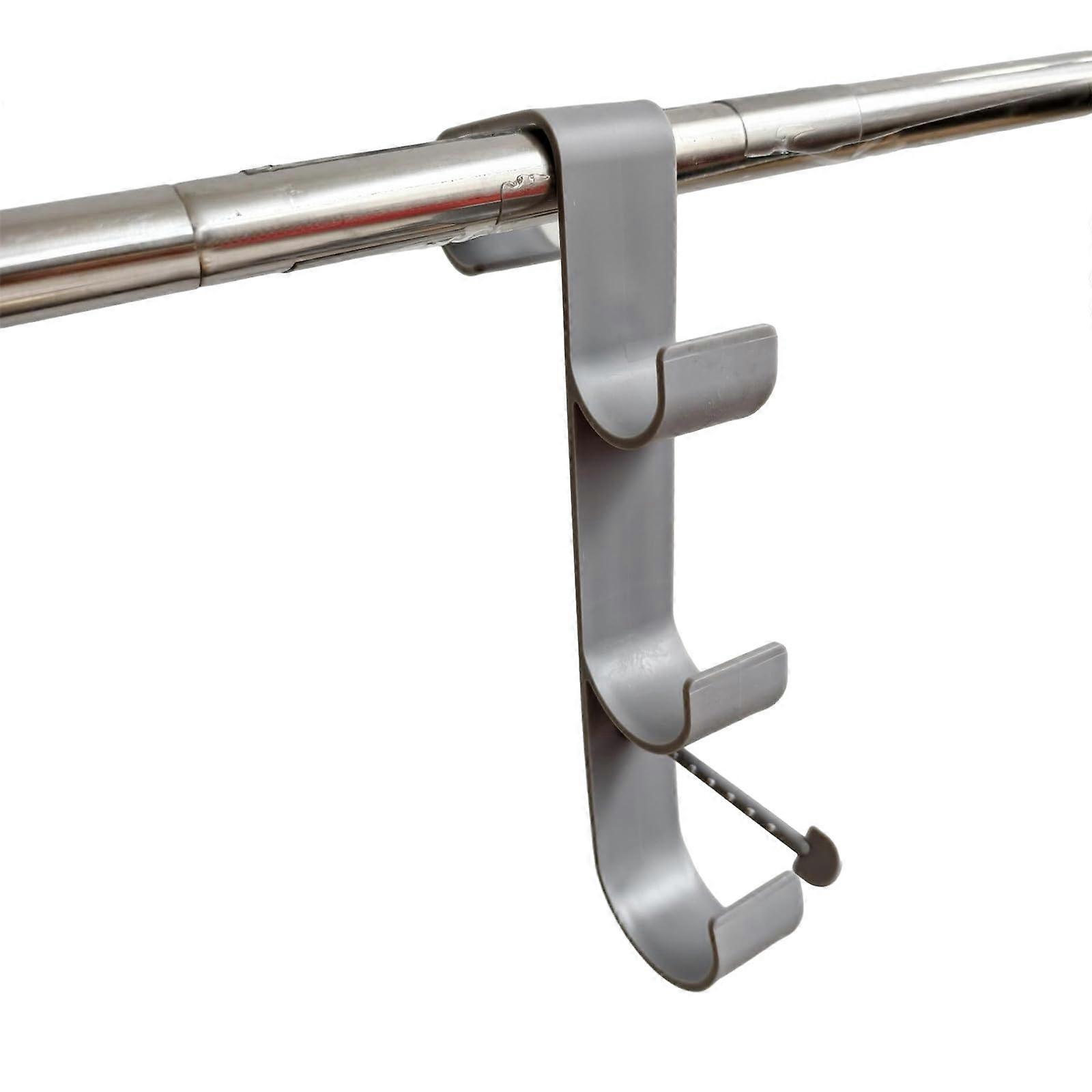 Pool Pole Hanger Adjustable Telescopic Design Grey Finish Second Generation Wall Mount for Poolside Storage