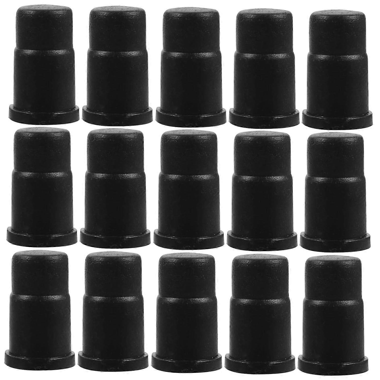 40pcs Caster Socket Insert Sleeves, ABS Black Stem Casters 19x32