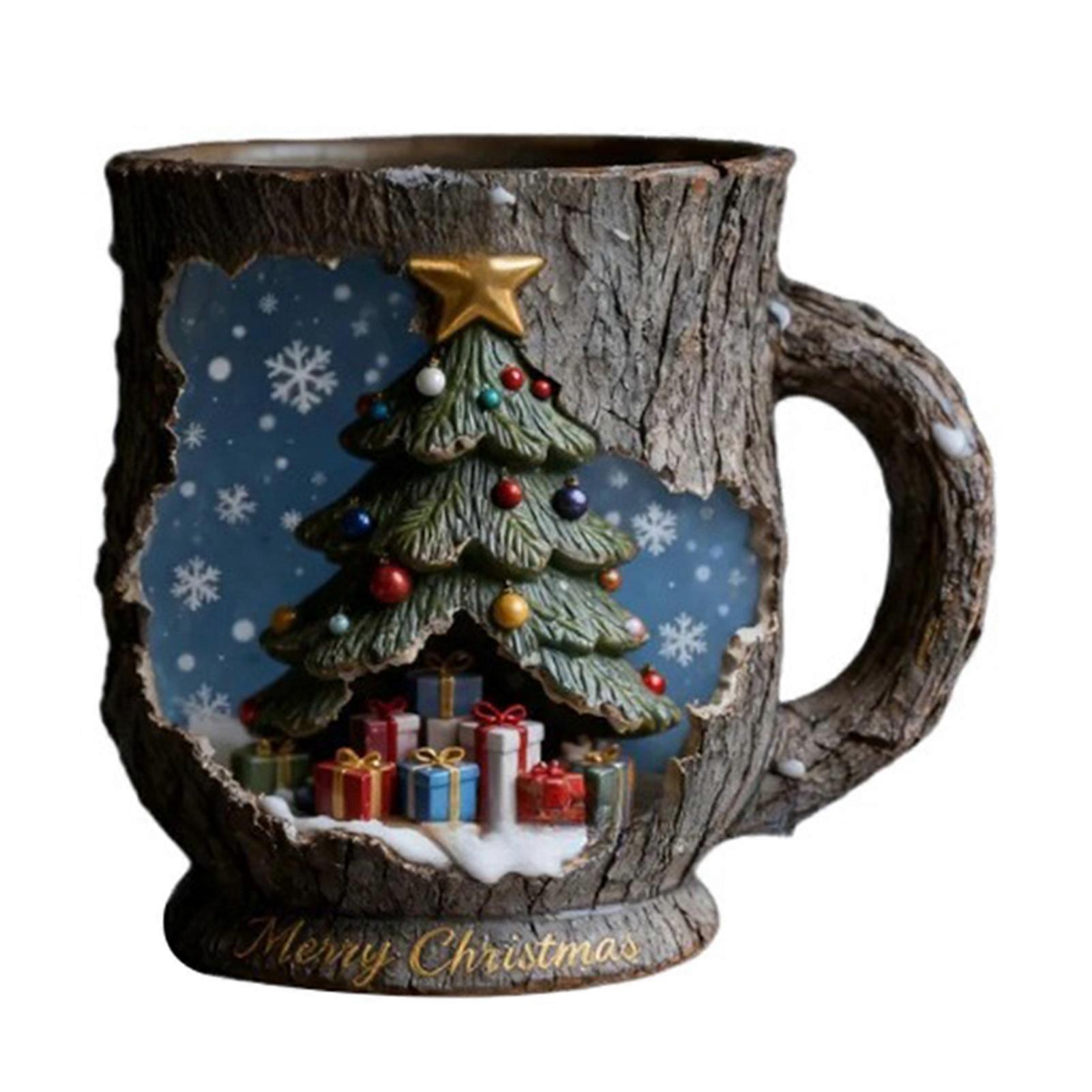 Festive Tree Trunk Mug With Cut-Out Scene