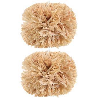 Rabbit Chew Ball Molar Toys for Small Pets 2Pcs Beige Corn Leaf Material