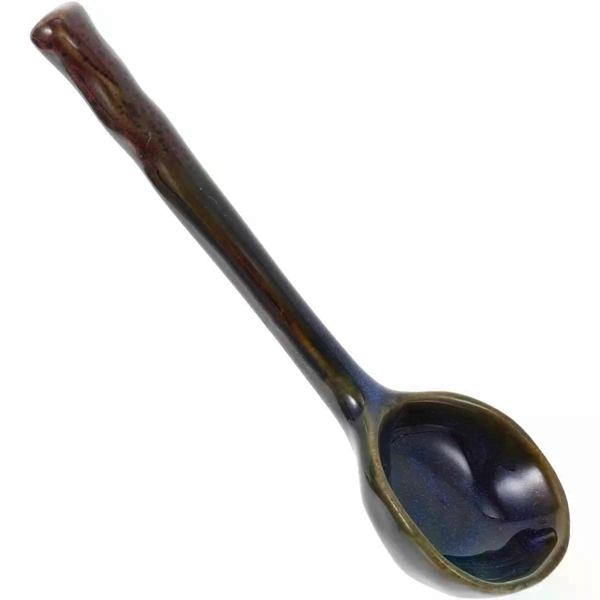 Style Ceramic Soup Spoon for Household Dining Use