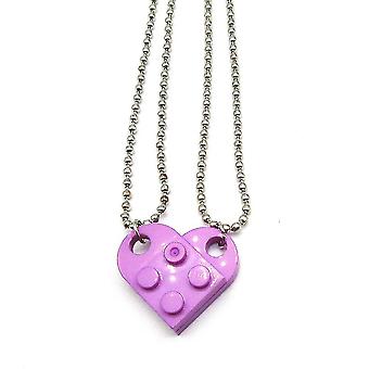 Brick Necklace Purple Lego Heart Necklace Friendship Necklace Lego