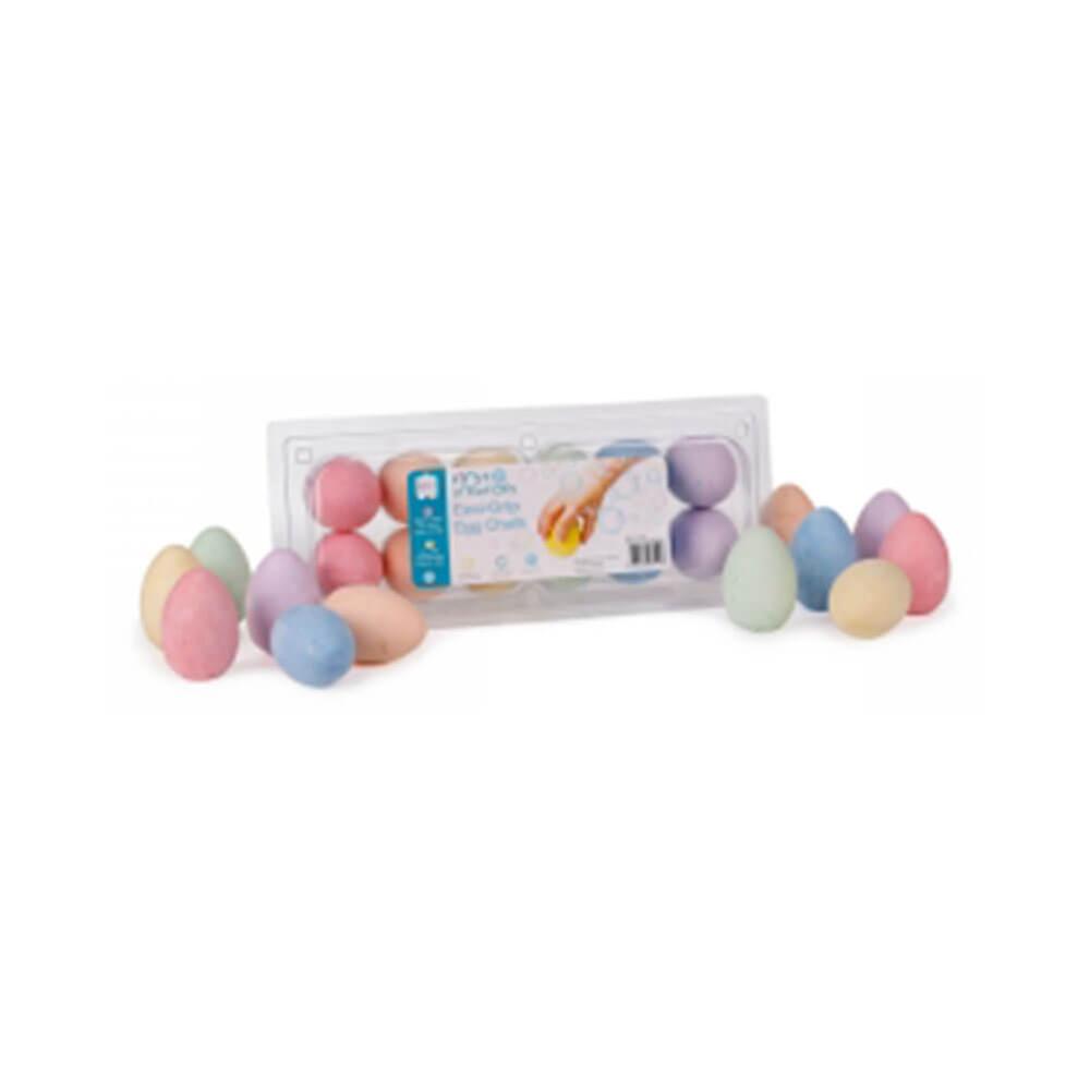 First Creations Easi Grip Egg Chalk Non Toxic Washable Assorted Pack of 12