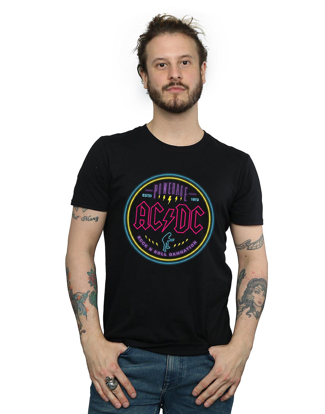 AC/DC 男士 Circle 霓虹色 T 恤