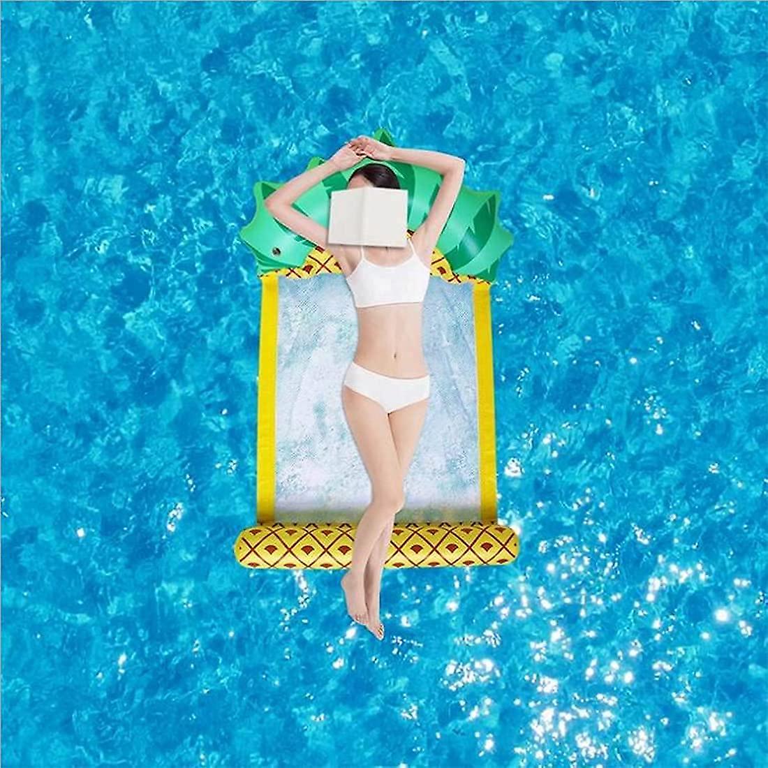 54"(137cm) Pineapple Pool Party Float Beach Pool Inflatable Floating Pool Deck Chair Decorative Toys For Adults And Children