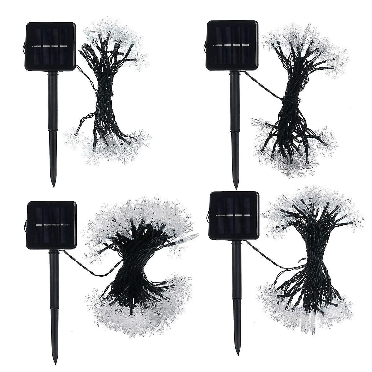 Solar Powered Snowflake String Lights - Xmas Garden Outdoor Party Decor Lamp