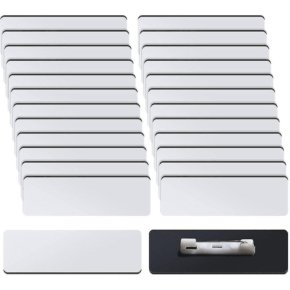 32pcs Navnelapp Blanke navneskilt DIY Blank ID Sublimering navneskilt med Pin Backing For Office