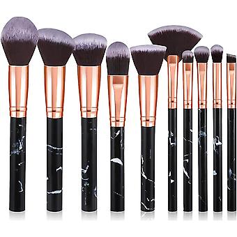 10pcs Marble Makeup Brushes Foundation Powder Blush Blending Eyeshadow Brushes Sets