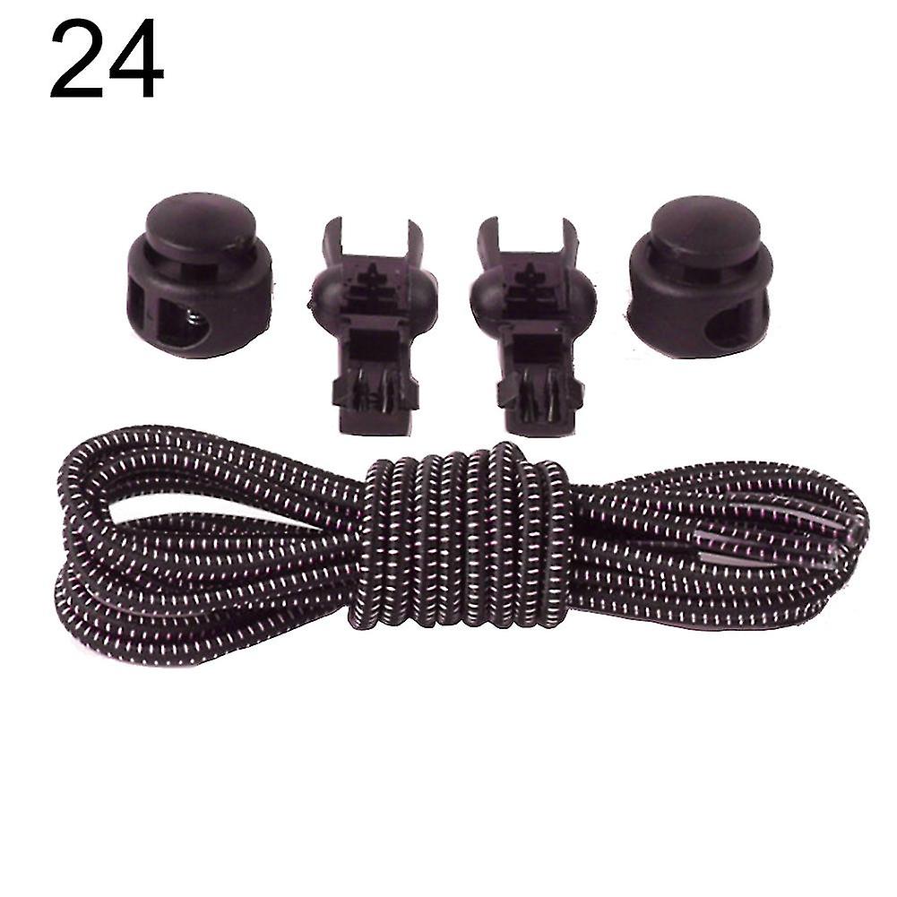 Trumsen 100cm No Tie Shoelaces Stretching Lock Lace Locking Sneaker Elastic Shoe Laces 24