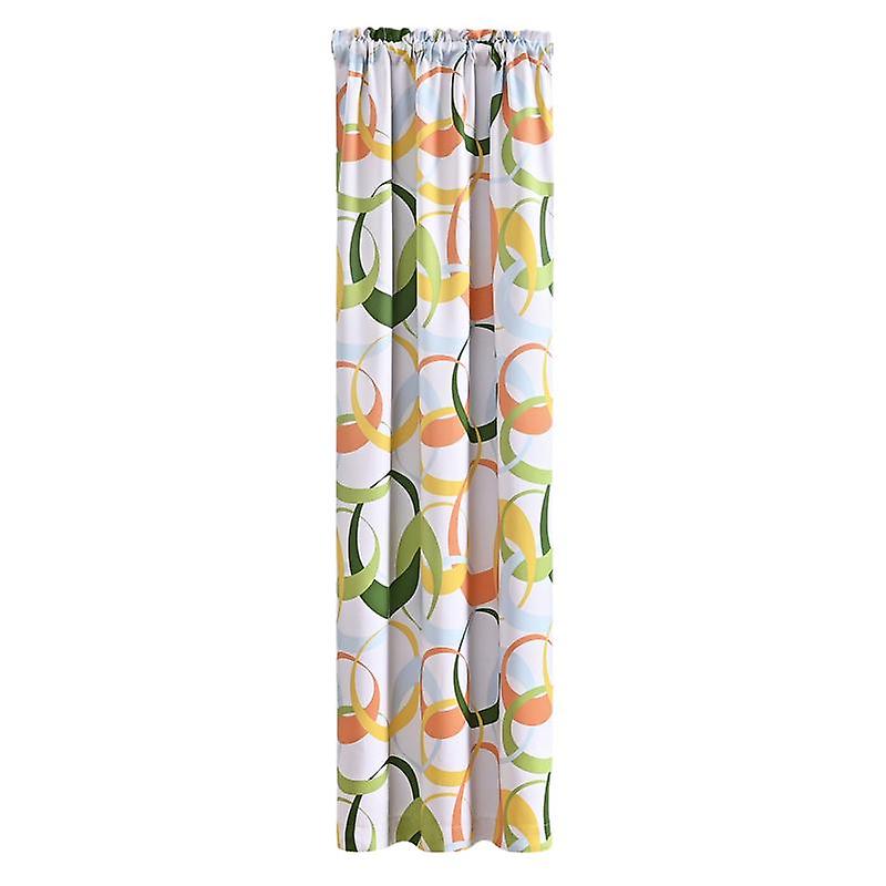 Window Curtain Lightproof Easy to Install Polyester Circle Pattern Window Drape Home Decor 