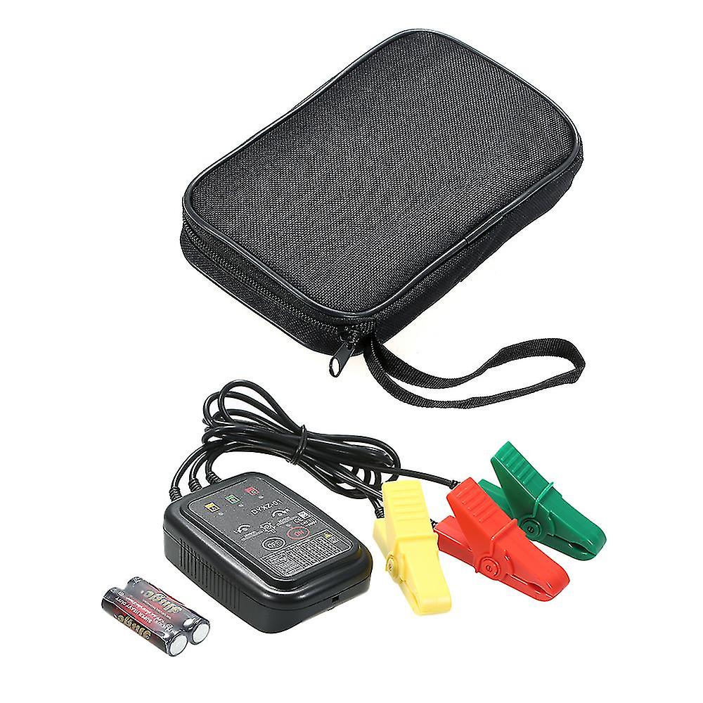 Schwarzer berührungsloser Phasendetektor Digital Phase Sequence Tester mit Phasen-LED-Anzeigeklemme Positiv- / Rückwärtsphasentester, Ac70600v50 / 60Hz