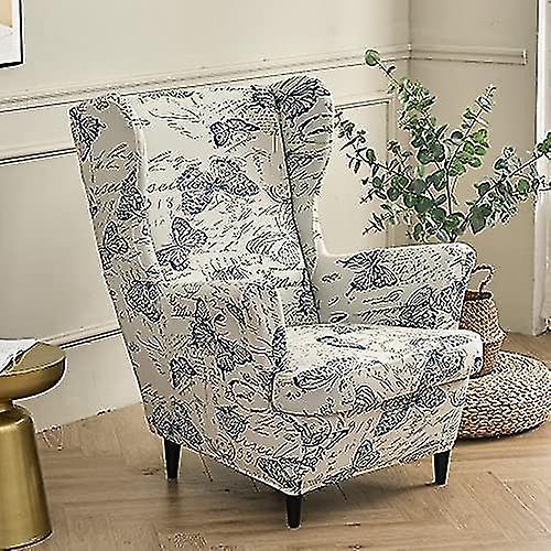 Stretch Wingchair Cover 2 Pieces Armchair Cover With T-cushion Cover,printed Non-slip Armchair Slipc