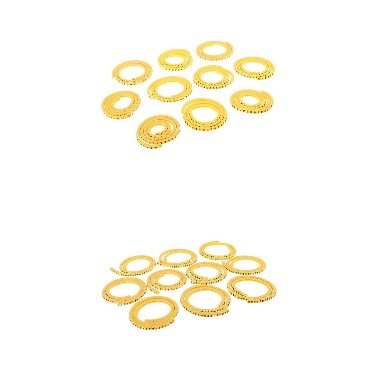 2000Pcs Yellow Network Cable Markers Identification Labels Managment No 0-9