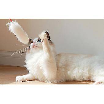Plüsch-Katzenspielzeug, bissfest, umweltfreundlich, handgefertigt, weich, flexibel, Plüsch, Katzenspielzeug für das Training, Weiß