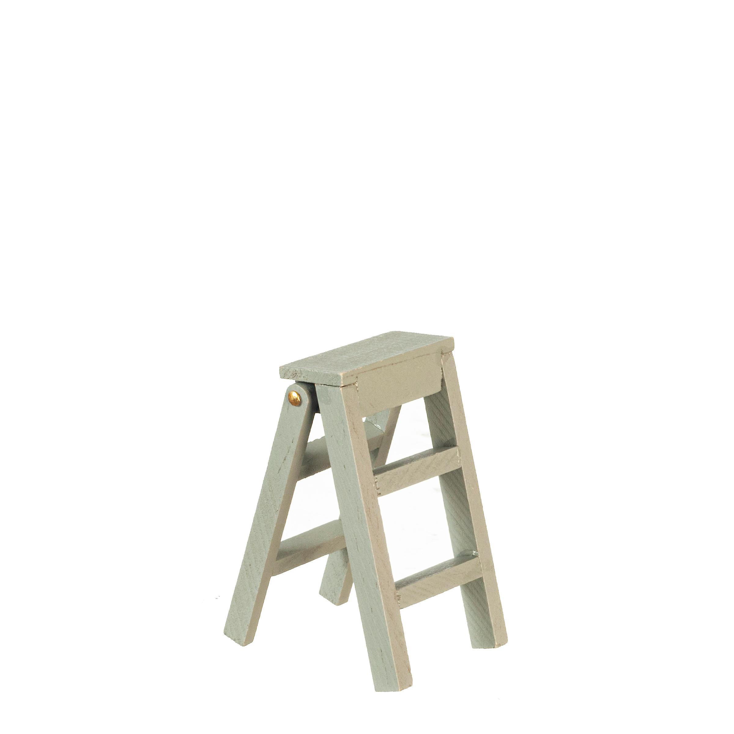 Dolls House Grey Step Ladders Small Miniature 2 Inch High Decorators Accessory