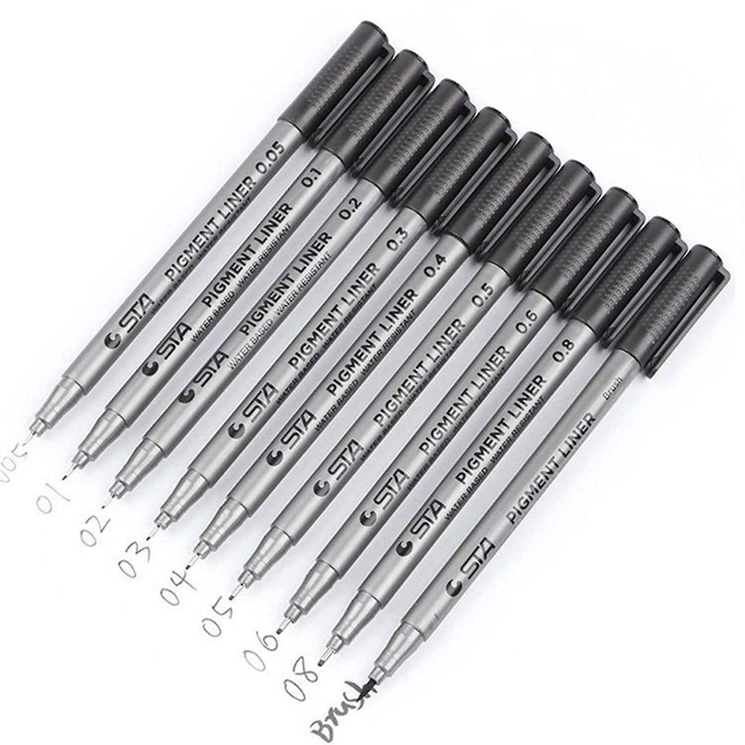 9 Micro-Pen Precision Fineliner Waterproof Archival Ink Pens Fine Point Line Pen for Art Watercolor