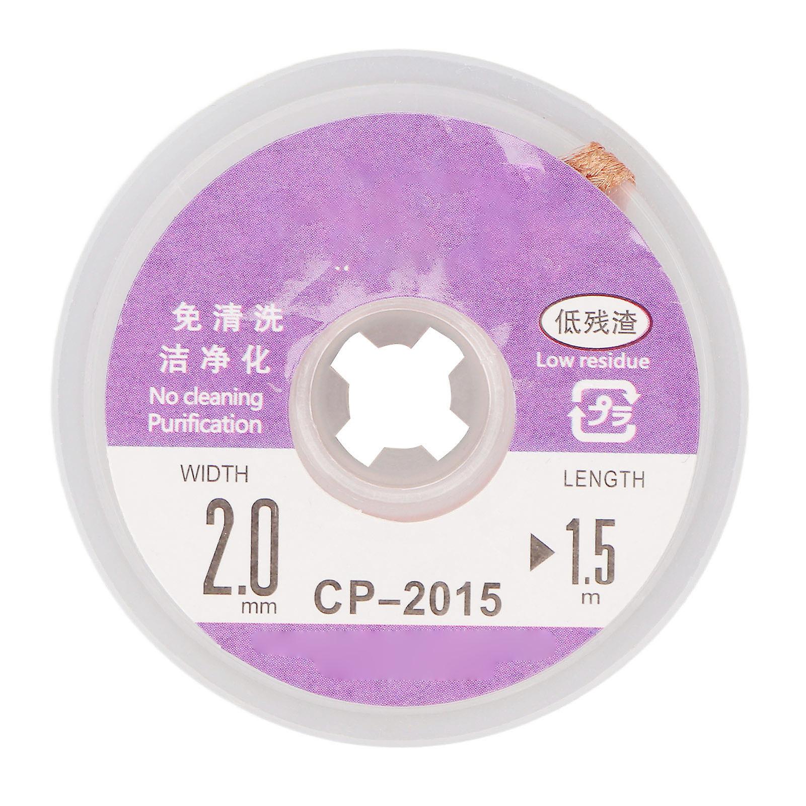 Solder Wick Low Residue Tin Removing No Clean Soft Desoldering Wick Braid 1.5m Length for PCB CP 2015
