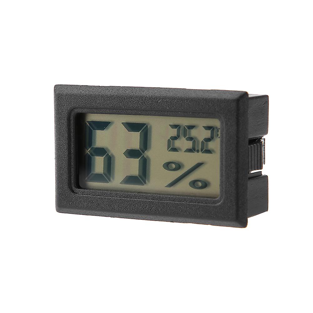 Embedded Digital Hygrometer Thermometer Humidity Temperature Monitor with Built in Probe Black