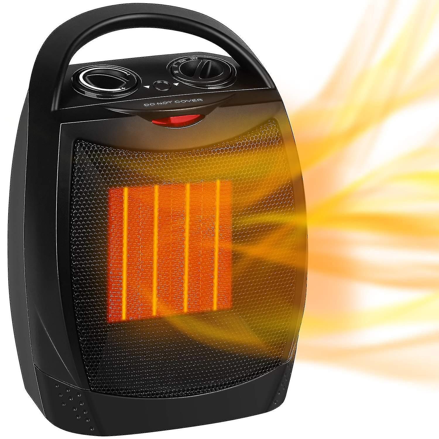 Portable Electric Space Heater With Thermostat, Safe And Quiet Ceramic Heater Fan, Heating 200 Squar